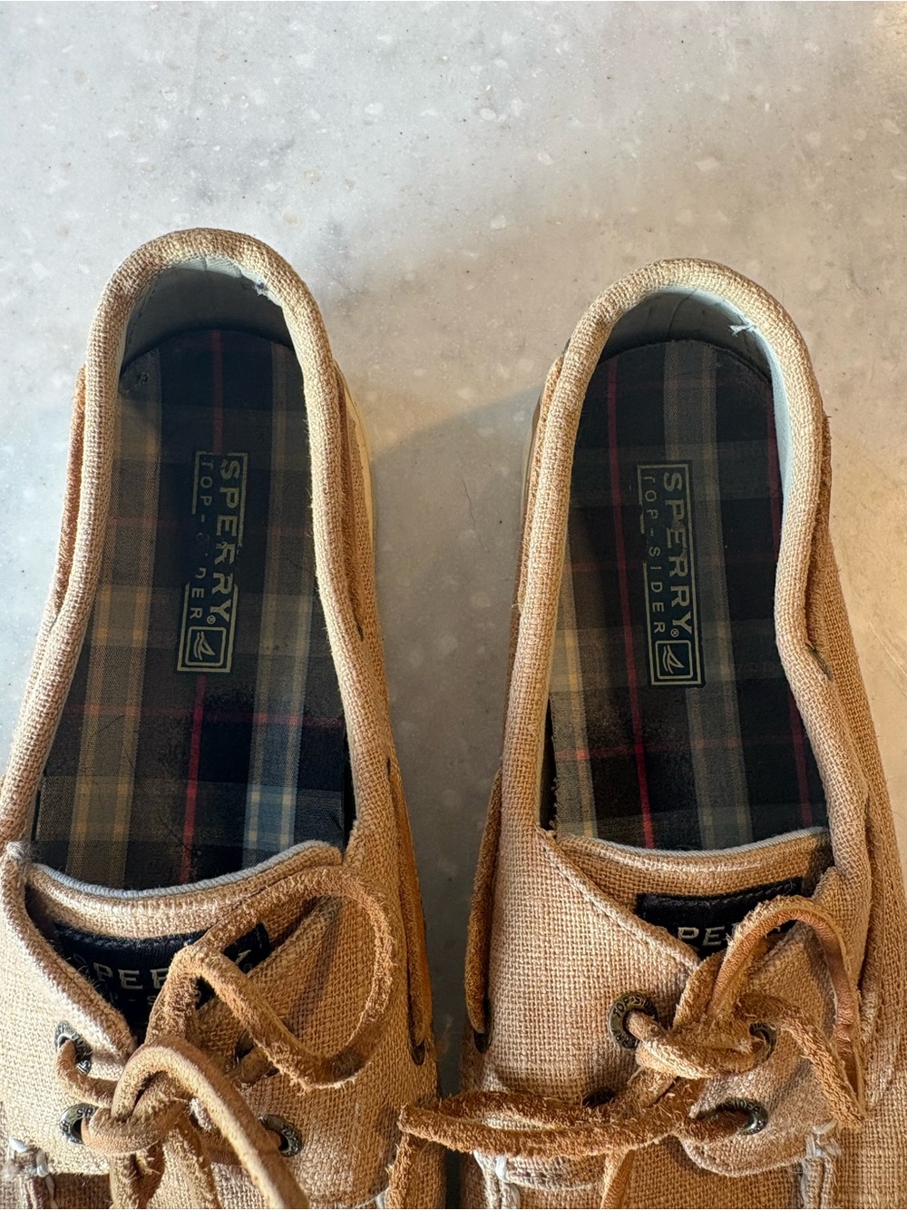 Sperry Women’s Tan Canvas Lace-Up Boat Shoes - Picture 2 of 5